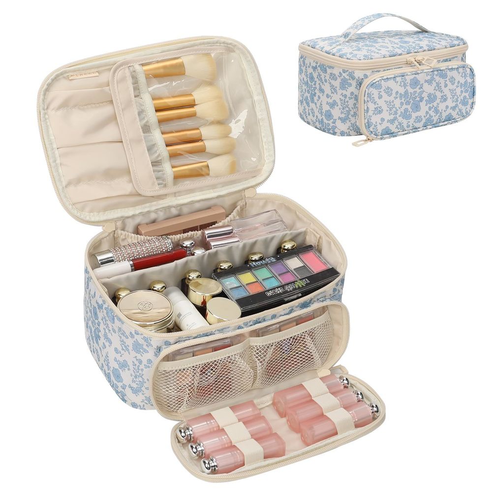 Makeup Bag, Multifunctional Make Up Bags Large Compact Makeup Bag Organizer😜